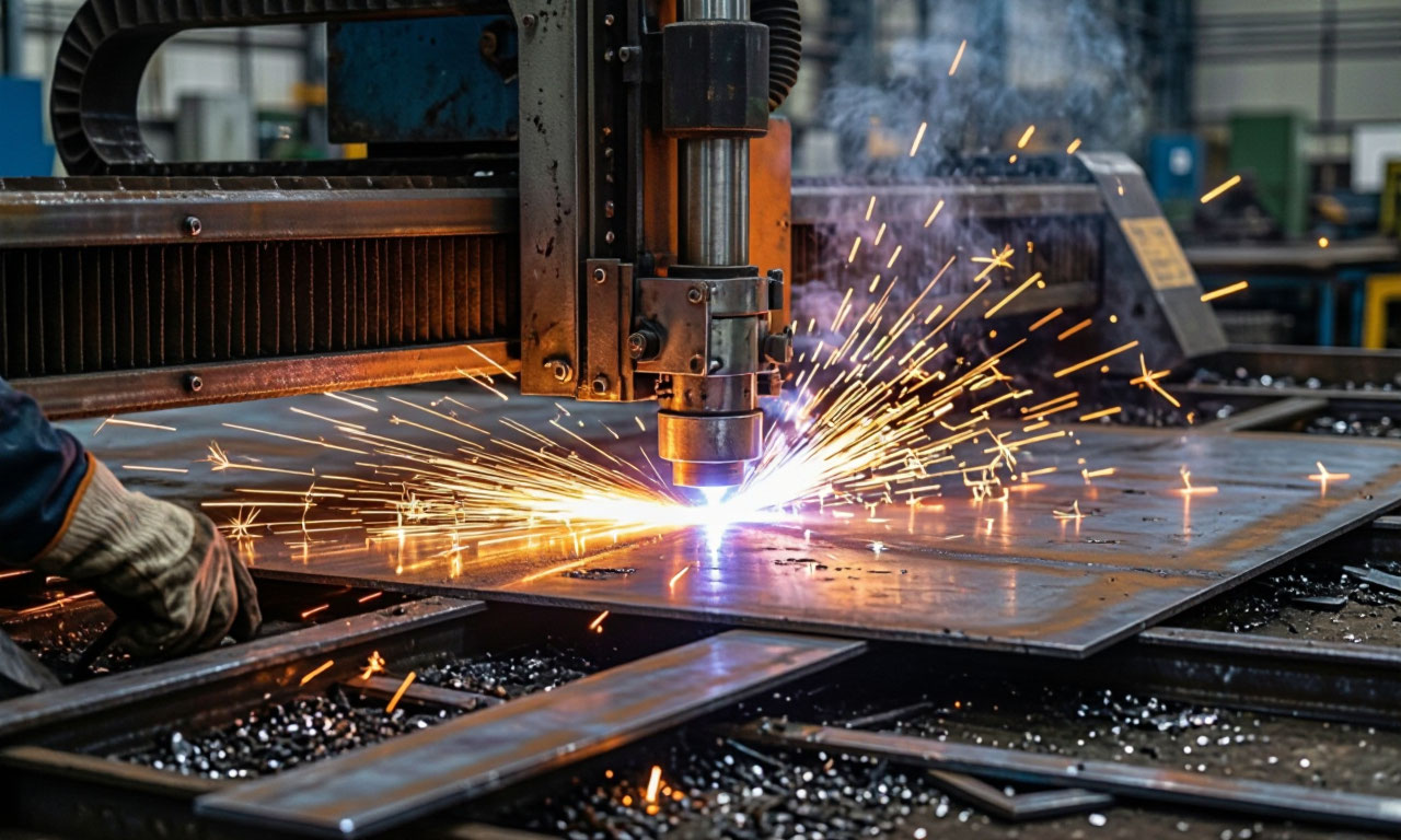 Plasma cutting steel plate
